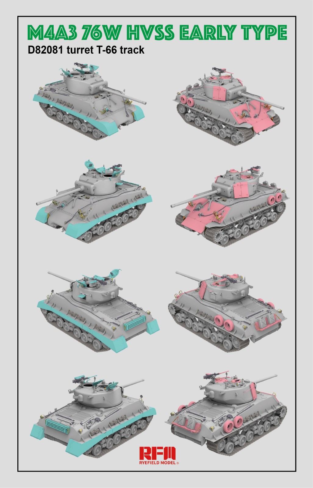 Купить RM 5058 M4A3 76W HVSS Early type D82081 turret T 66 track Rye