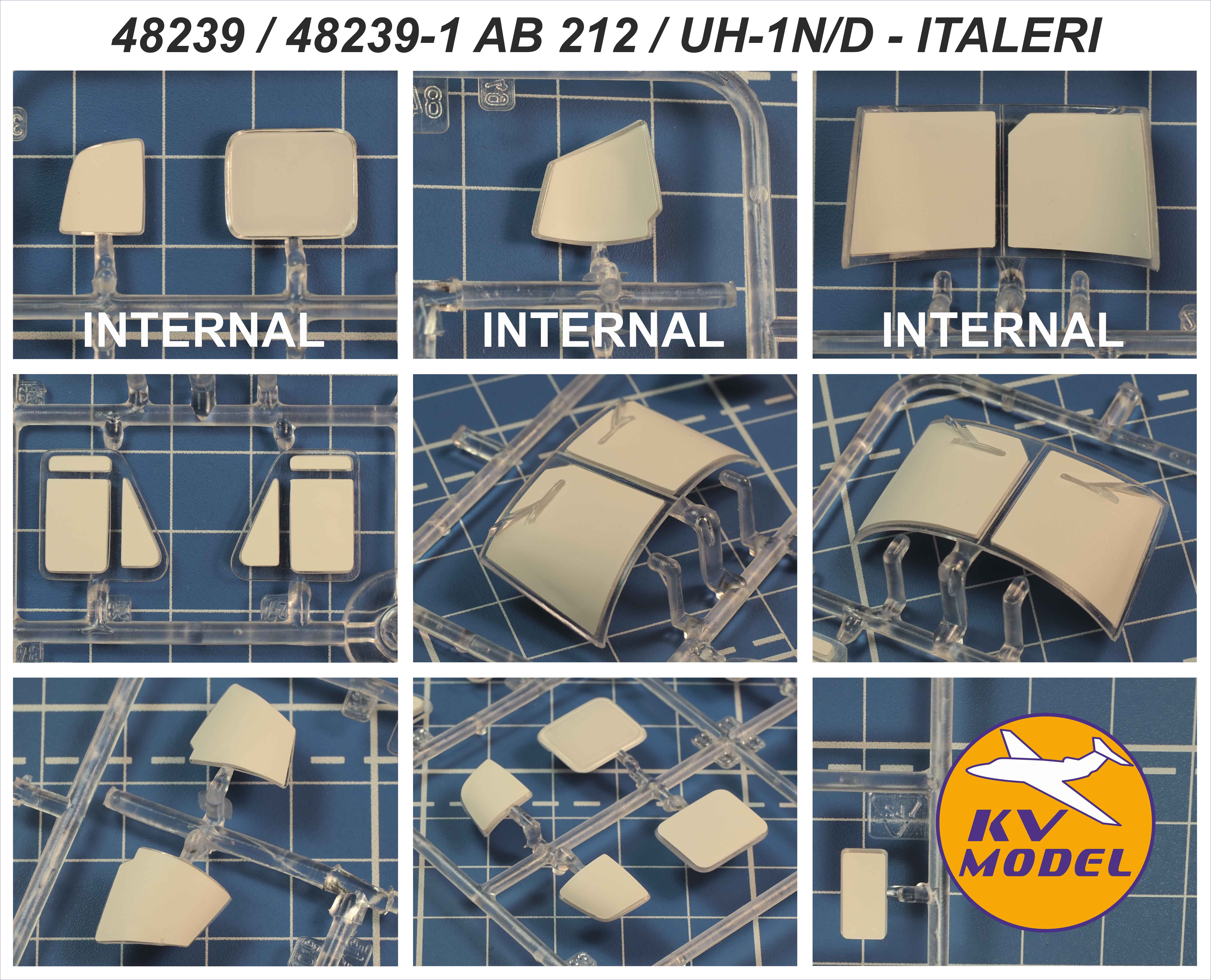 48239KV Окрасочная маска AB 212 / UH-1N/D Twin Huey / Iroquois (ITALERI #847, #0849, #2692 / HELLER #80413)