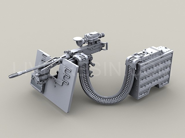 LRE35142 Пулемёт M3D/Dragon M-50 .50 калибр, с ящиком на 6000 патронов и эластичной системой подачи, рекомендуется устанавливать на башню SAG из набора Live Resin LRE35151