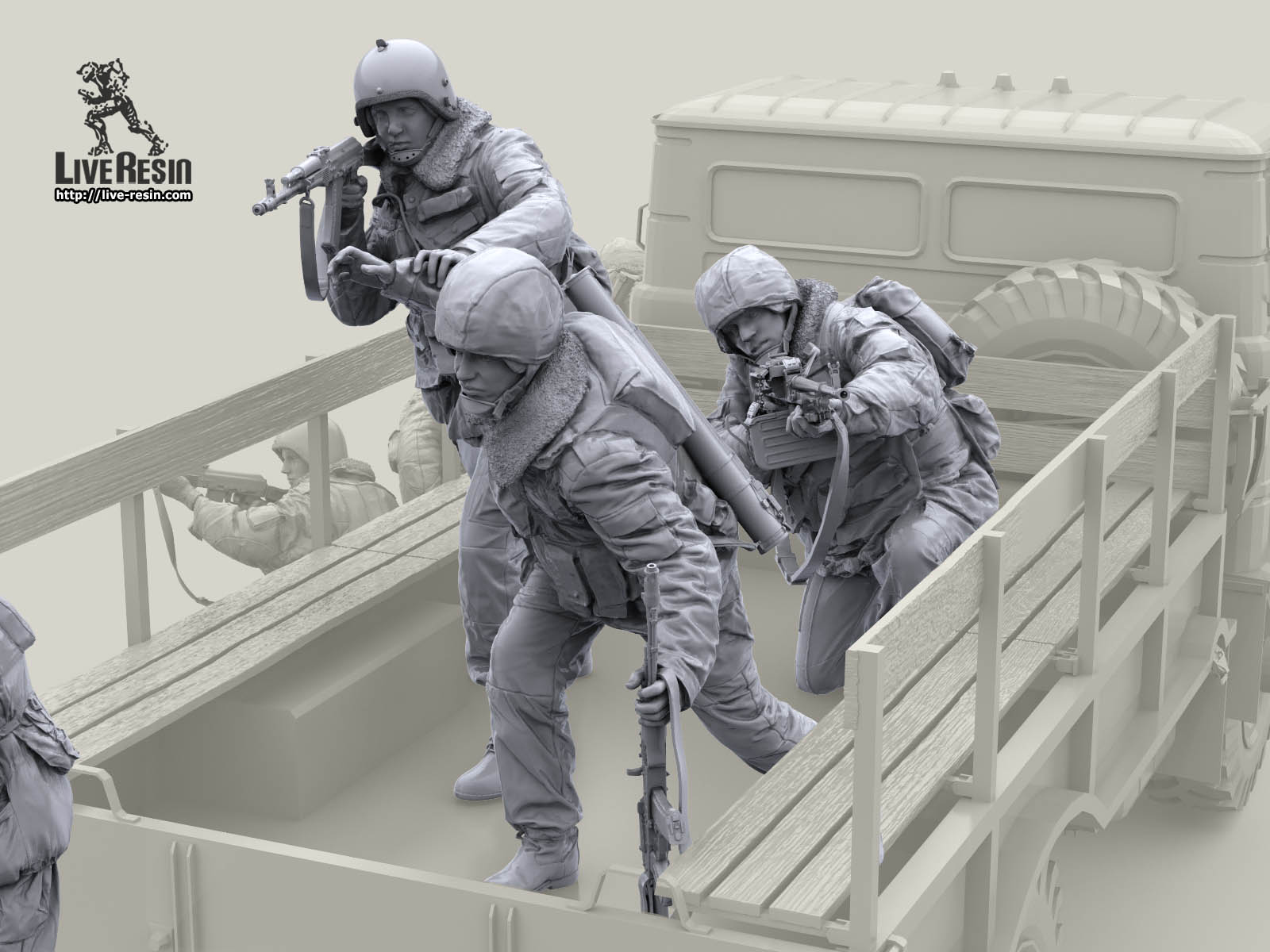 LRM35172 Военнослужащий ВВ, раненный, укрывается от огня Live Resin