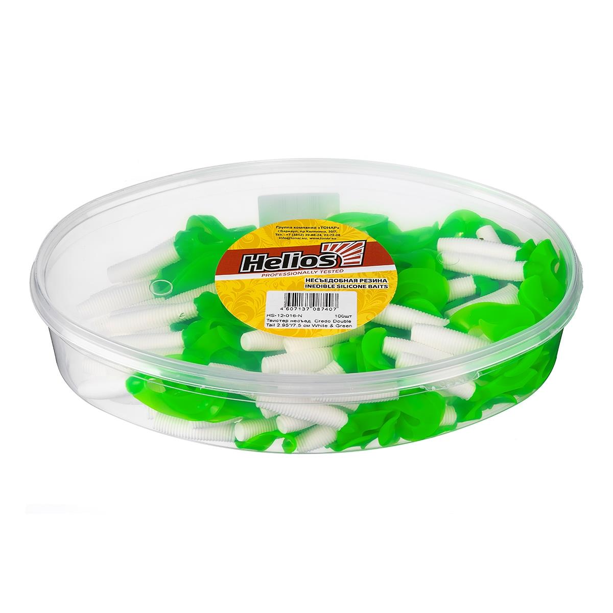 Твистер несъедоб. Credo Double Tail 3,54''/9 см White & Green 100шт. (HS-28-016-N) Helios( цена указана за упаковку, в количестве 100шт.) Твистер несъедоб. Credo Double Tail 3,54''/9 см White & Green 100шт. (HS-28-016-N) Helios( цена указана за упаковку, в количестве 100шт.)