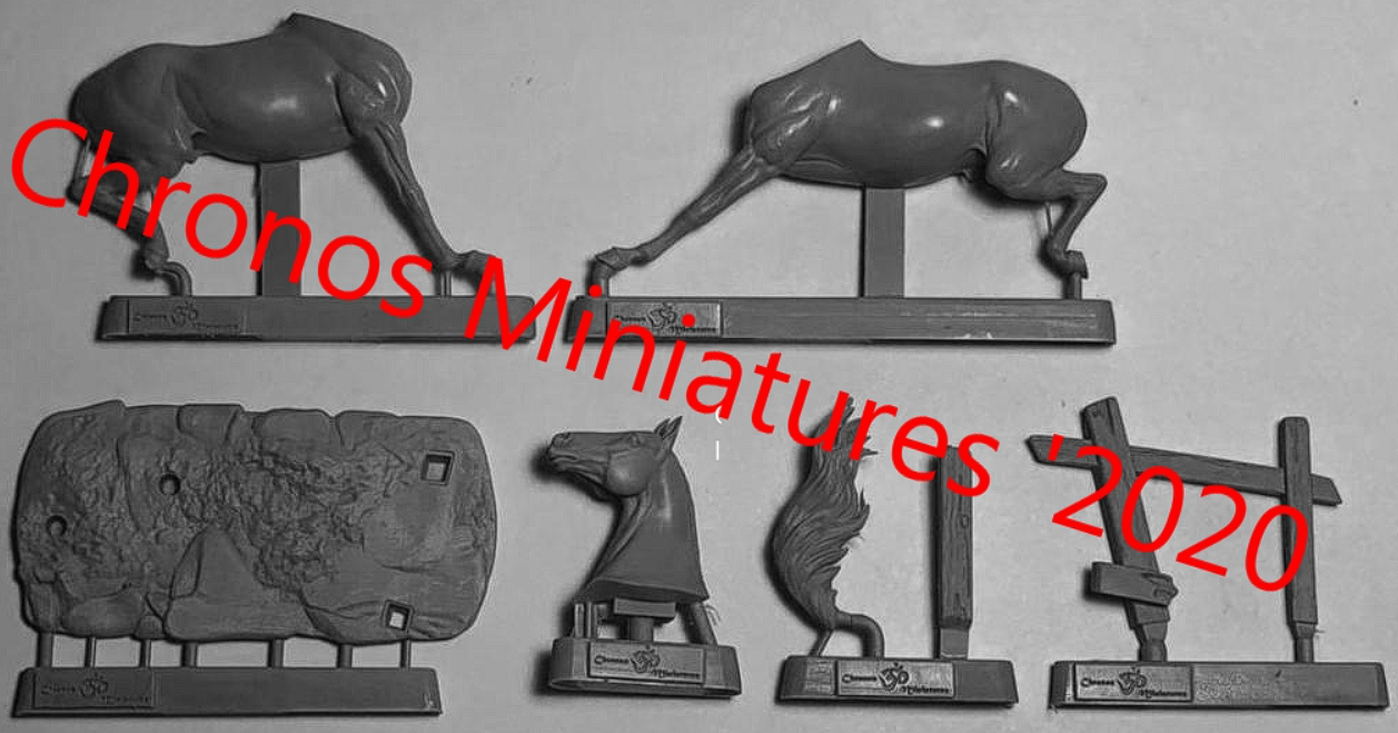 CHM-54201. Животные: Лошадь №15 (с подставкой). 54 мм. Материал - смола. Chronos Miniatures