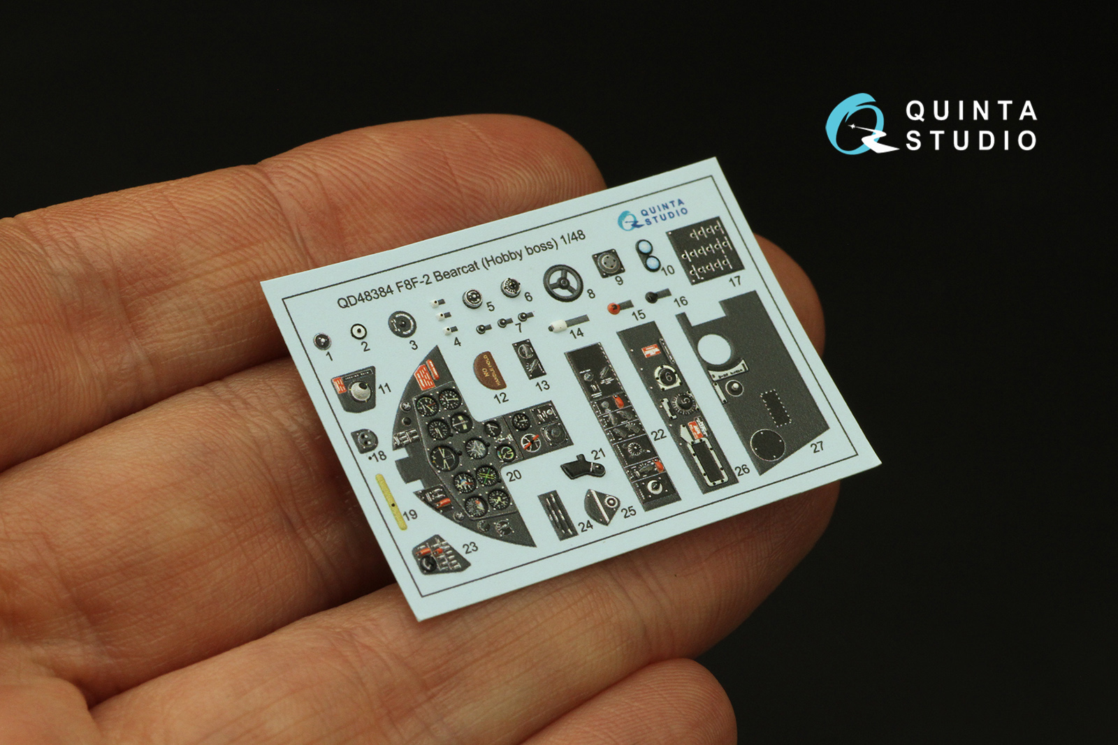 QD48384 3D Декаль интерьера кабины F8F-2 Bearcat (Hobby Boss)