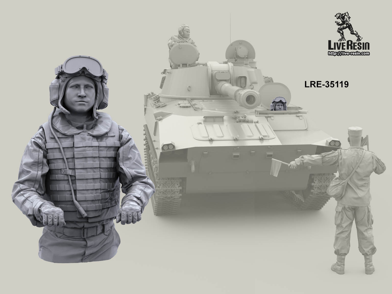 LRM35119 Современные Российские солдаты - механик - водитель в люке - торс (Не для свободной продажи) Live Resin