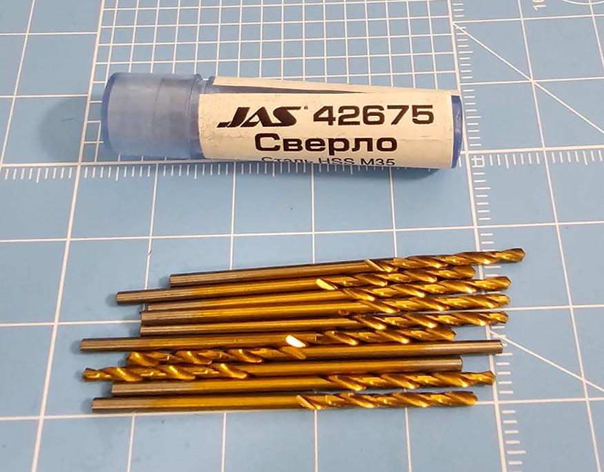 42675J Мини-сверло, HSS M35, титановое покрытие, d 1,6 мм, 10 шт.
