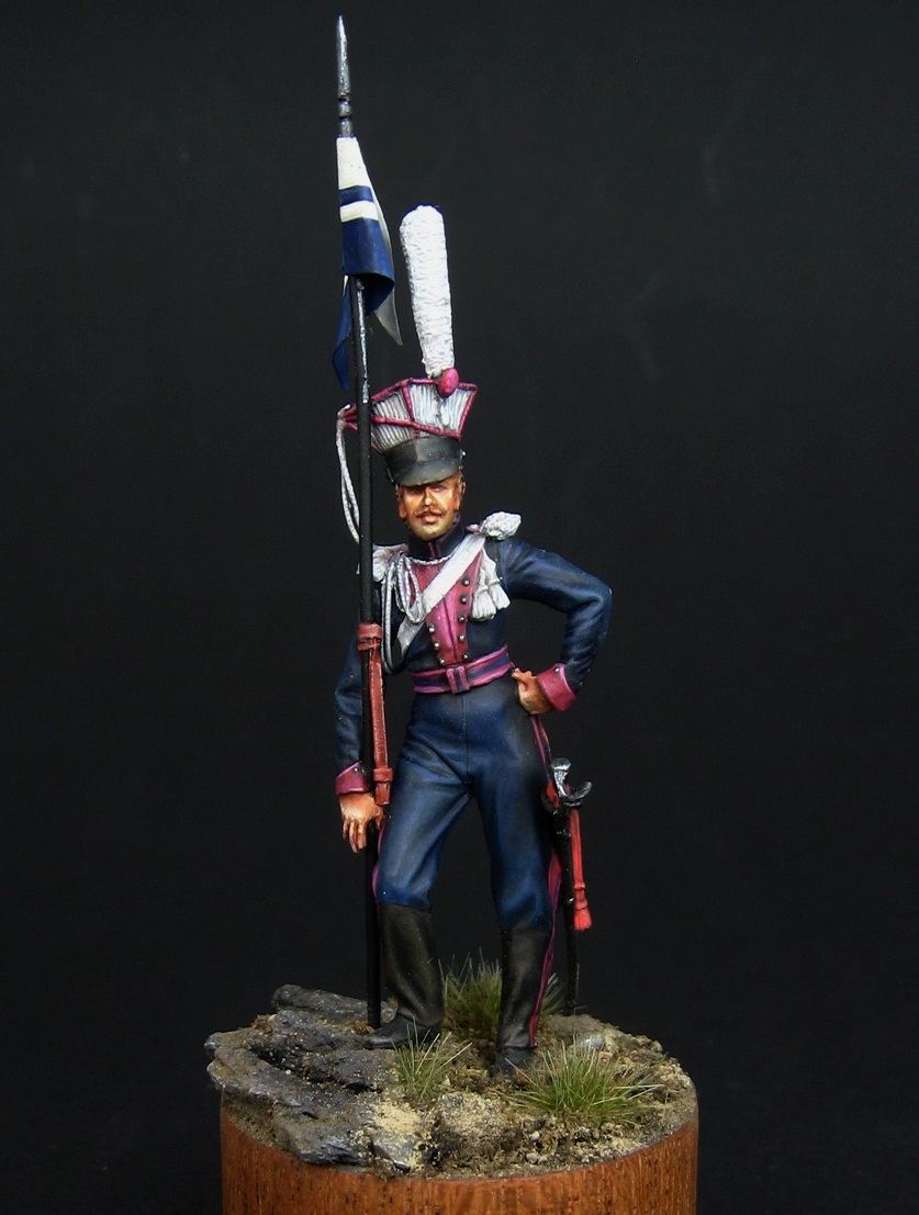 CHM-54199(M). Рядовой армейских уланских полков, Россия 1812-14 гг. 54 мм.  Материал - белый металл. Chronos Miniatures