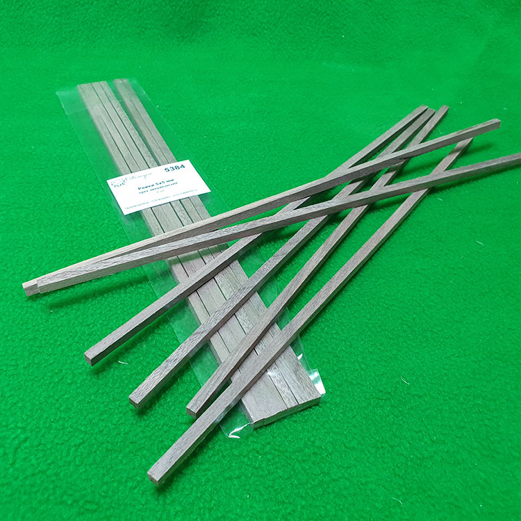 5384 рейки 5х5 мм - длина 300 мм - 6 шт - орех американский