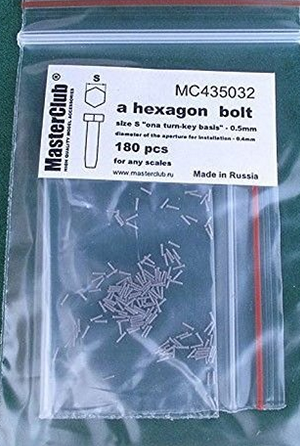 MC435032  головка болта, размер под ключ -0.5mm;  диаметр отверстия для монтажа-0.4mm; 180 шт.