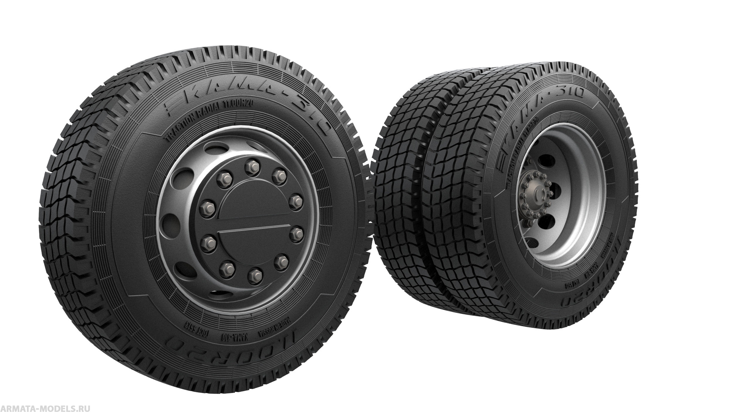 ARM35374 КамАЗ-43253 Набор шоссейных колес без нагрузки КАМА-310(евро) (6 штук+запаска+балка)   ARM35374 КамАЗ-43253 Набор шоссейных колес без нагрузки КАМА-310(евро) (6 штук+запаска+балка)