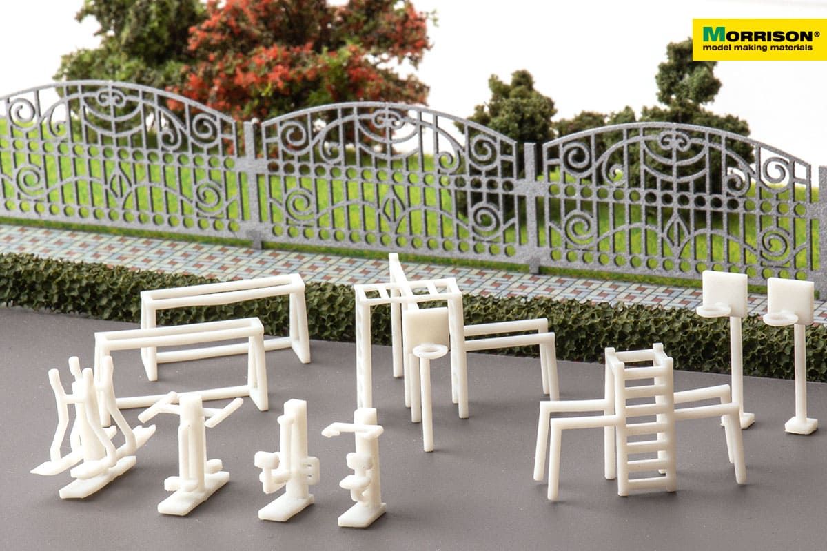 300-spl-100 Спорт. площадка д/арх. макета М1:100. Набор 10 эл. Morrison