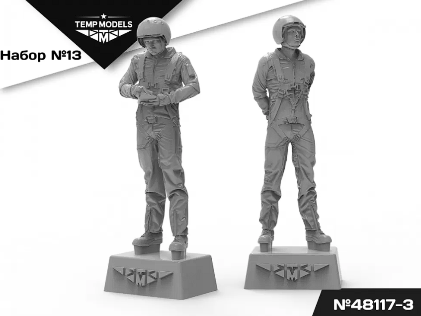 48117-3TMP ПИЛОТЫ ВКС РФ (ППК-3, ЗШ-7) (SVO) PSO. Набор No. 13-3 1/48 Temp Models