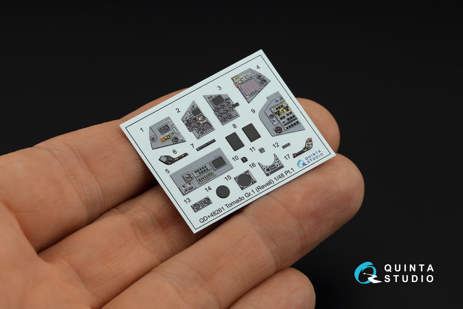 QDS+48261 3D Декаль интерьера кабины Tornado GR.1 (Revell) (малая версия) (с 3D-печатными деталями)