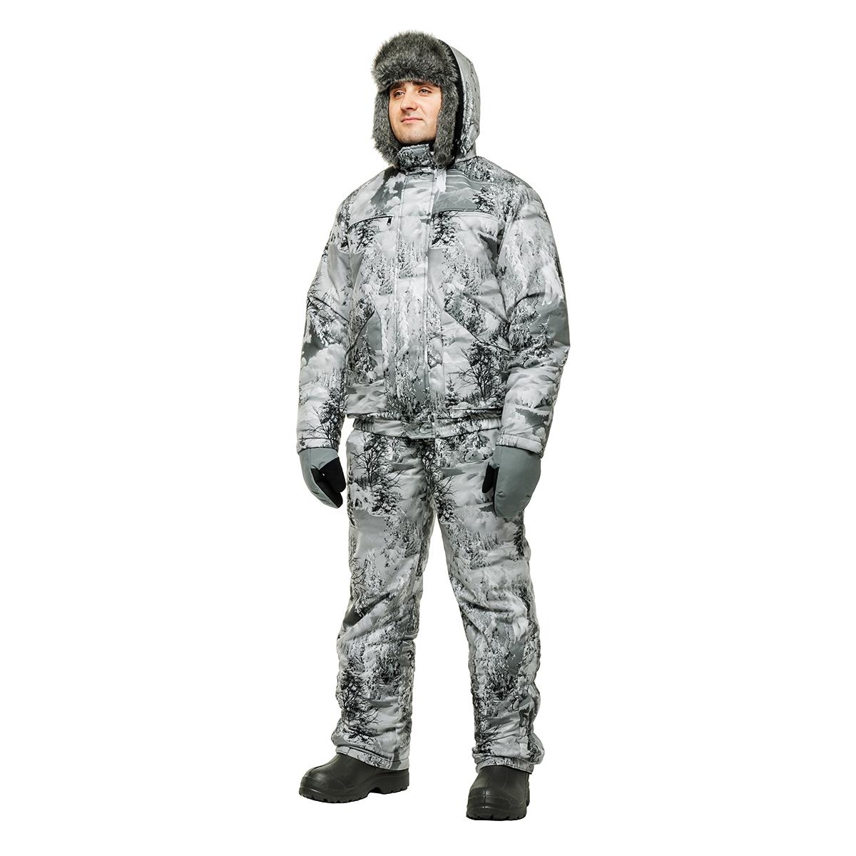 Костюм охотника зимний Салаир Комфорт, цв.Зимний Лес, Алова р.52-54/170-176 Helios