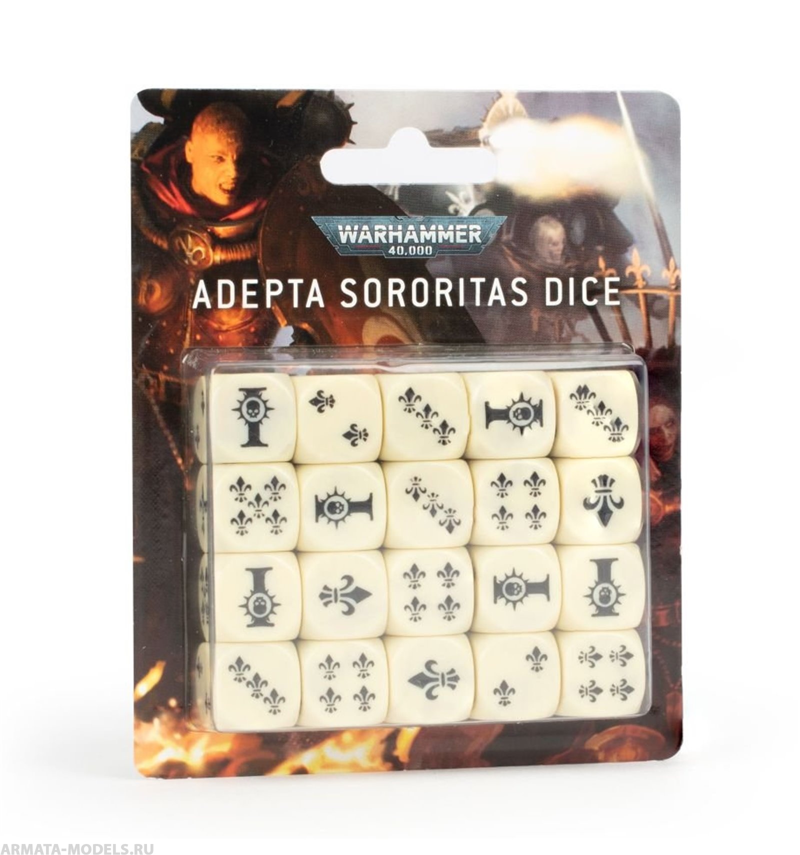 52-05GW Набор кубиков Адепта Сороритас (Adepta Sororitas Dice) 52-05GW Набор кубиков Адепта Сороритас (Adepta Sororitas Dice)