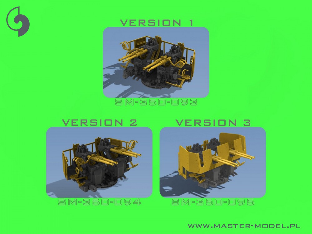 SM-350-095 USN 40 мм / 56 Bofors четверное крепление вер.3 / с директором Mk-51 - (смола, полиэтилен и токарные детали) - (6шт) SM-350-095 USN 40 мм / 56 Bofors четверное крепление вер.3 / с директором Mk-51 - (смола, полиэтилен и токарные детали) - (6шт)