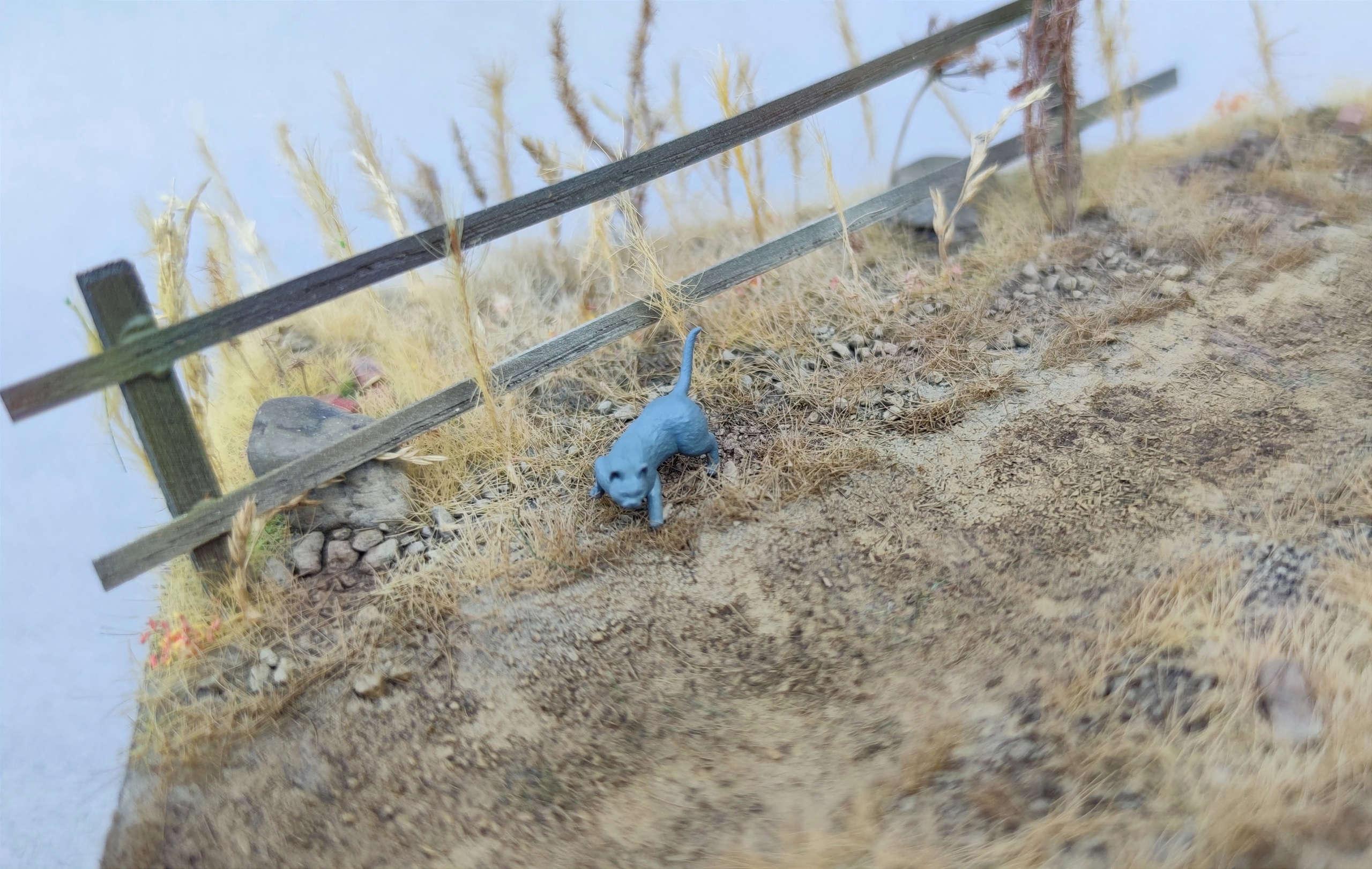 AM35591 Подставка авторская ручной работы "Где-то в деревушке" фигура кота в подарок 