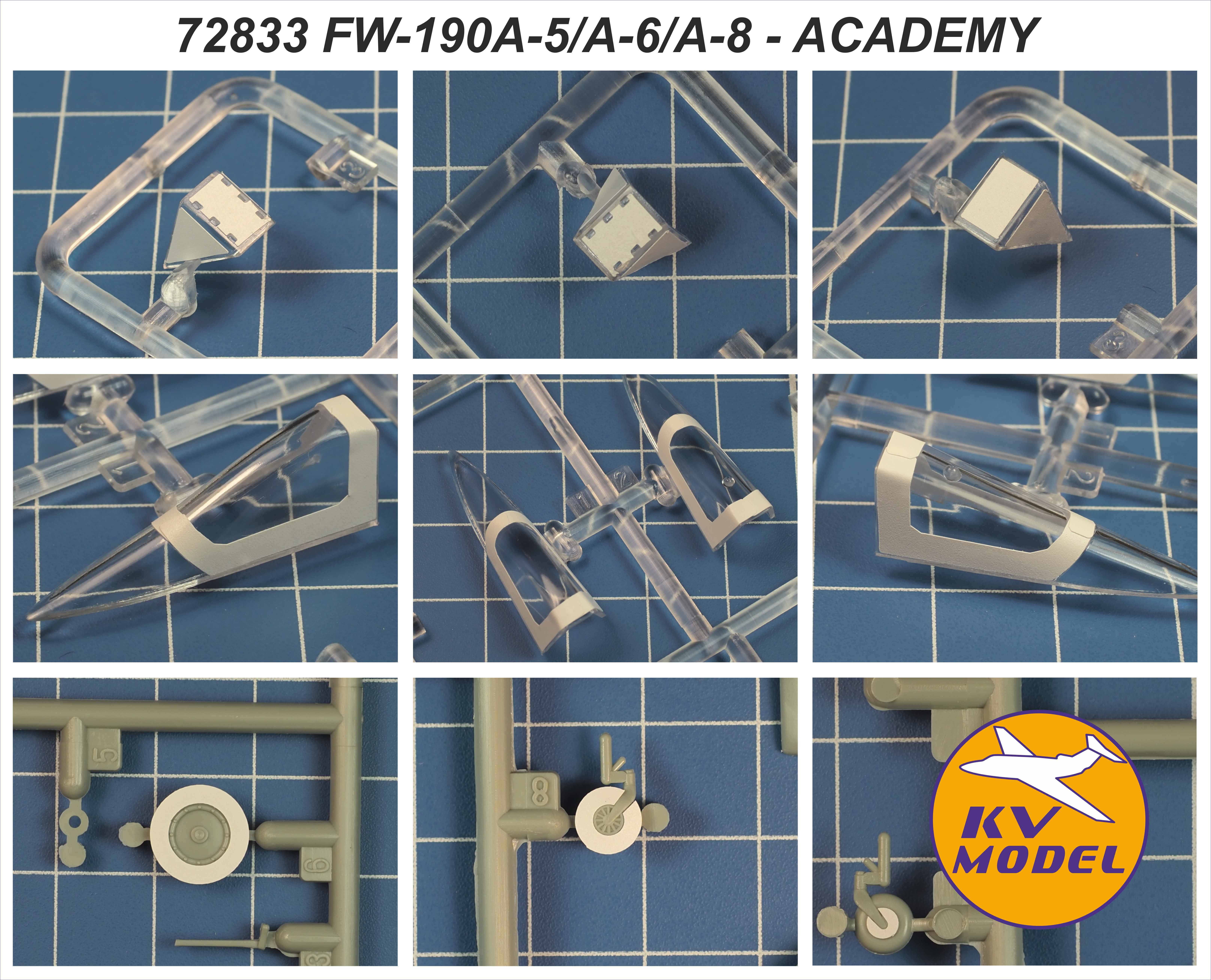 72833KV Окрасочная маска FW-190A-5/A-6/A-8 (ACADEMY #12480, #12498, #12513, #2120, #2213 / MPM #72048) + маски на диски и колеса