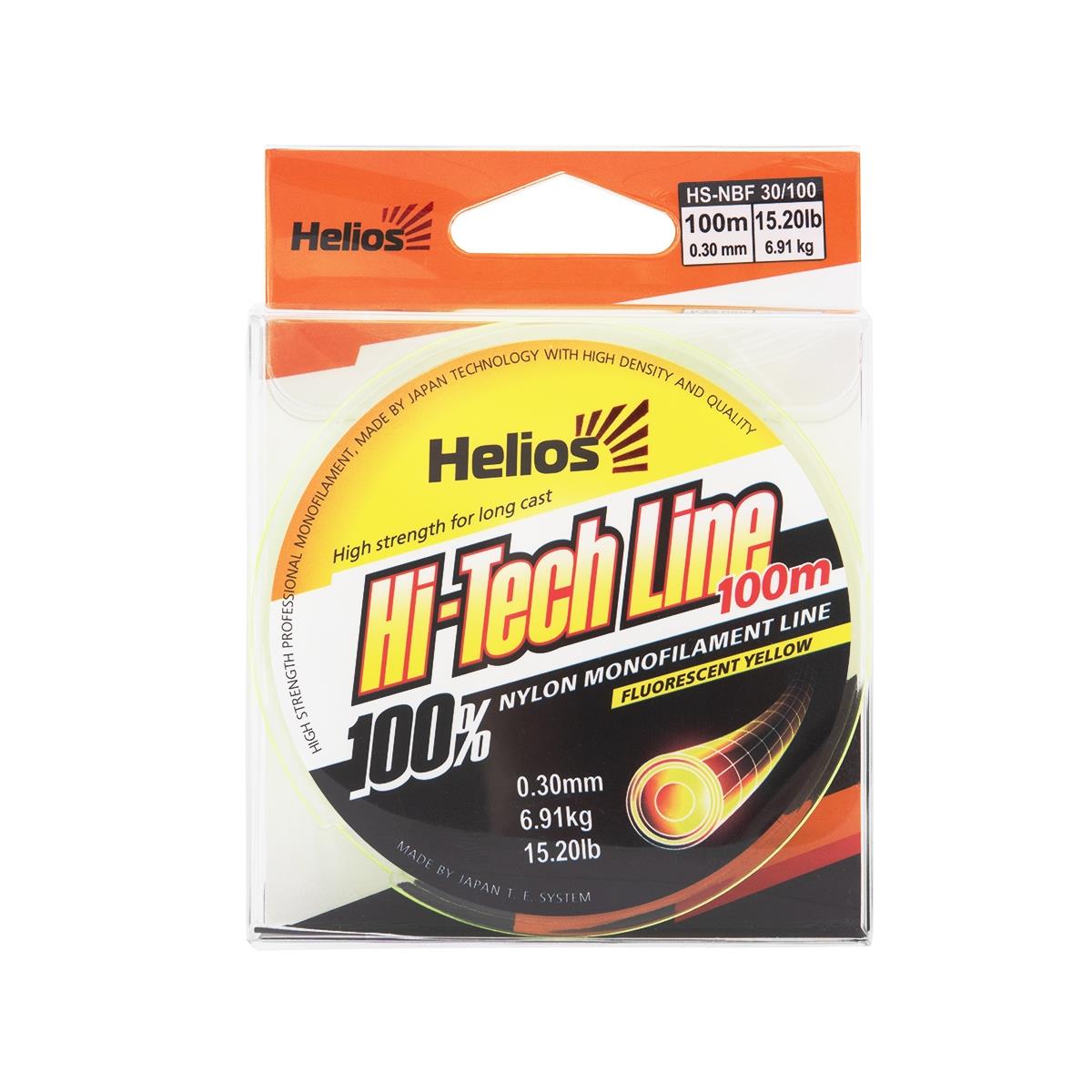 Леска Hi-tech Line Nylon Fluorescent Yellow 0,30mm/100 (HS-NBF 30/100) Helios