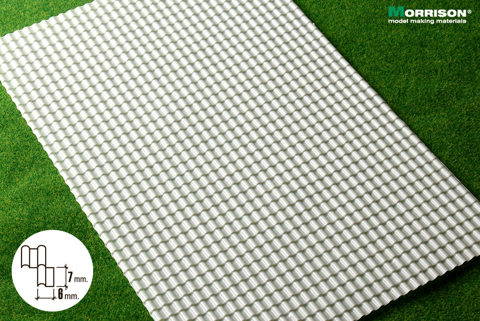 041mch035 Объёмная текстура металлочерепицы М1:35. (Лист А4- 19см.х28см.)