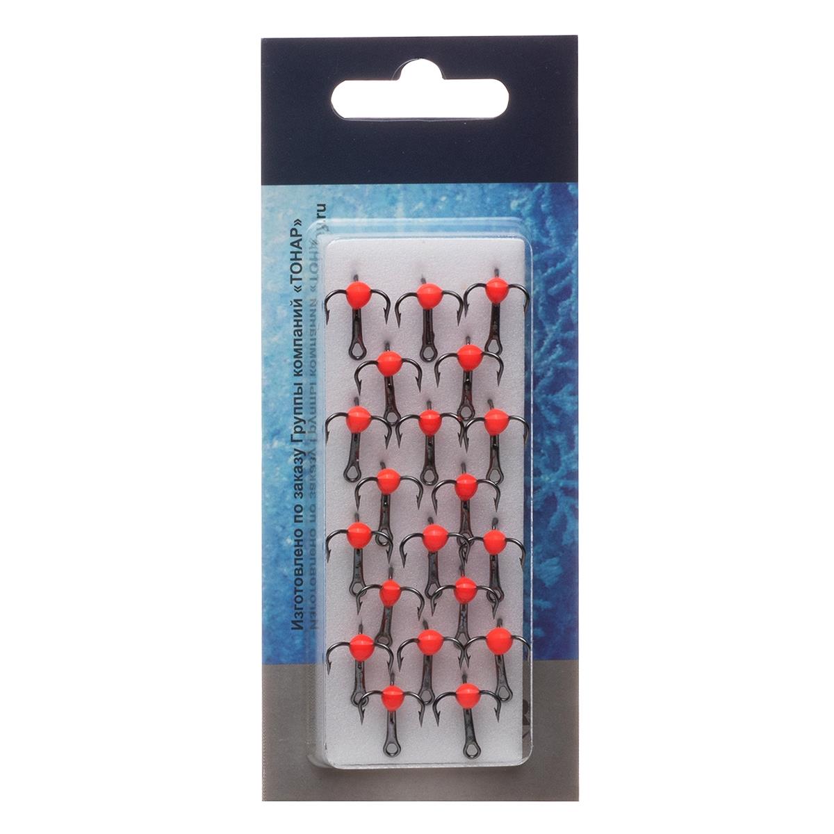 Тройник фосфорный с глазом красный №10 Premier Fishing( цена указана за упаковку, в количестве 20шт.)