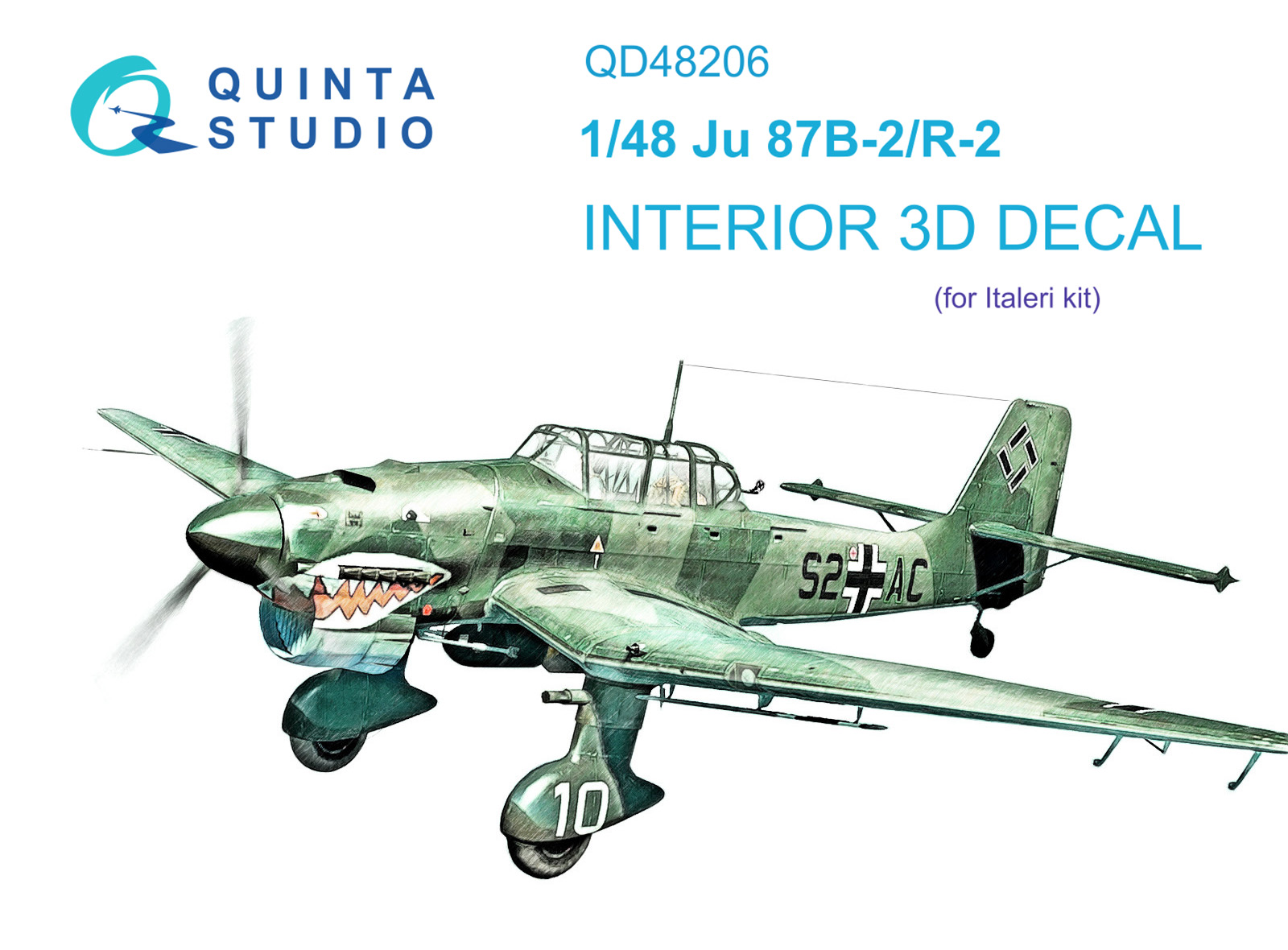 QD48206 3D Декаль интерьера кабины Ju 87B-2/R-2 (Italeri)