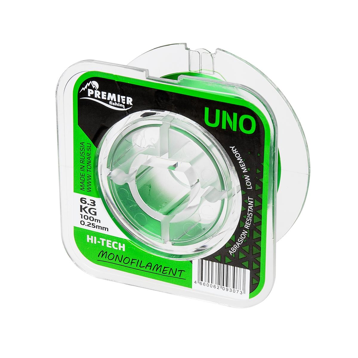 Леска UNO 0,25mm/100m Green Nylon (PR-U-G-025-100) Premier Fishing( цена указана за упаковку, в количестве 5шт.)