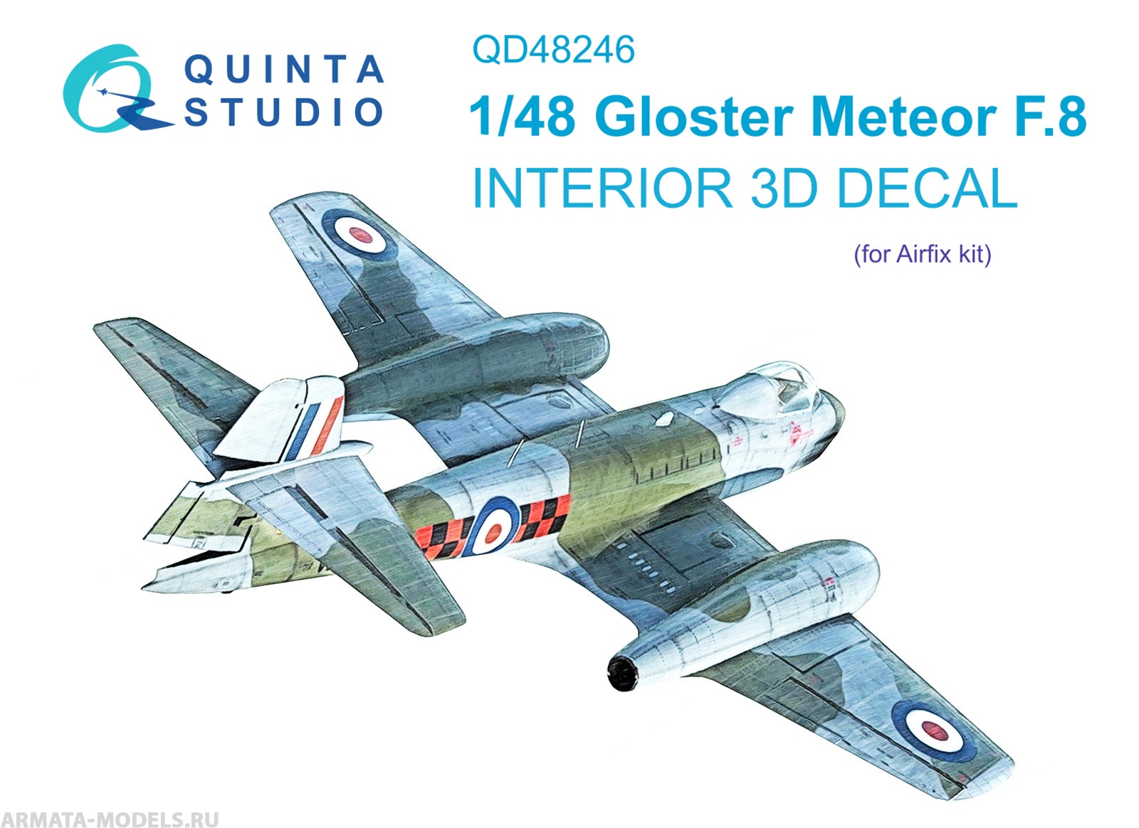 QD48246 3D Декаль интерьера кабины Meteor F.8 (Airfix)