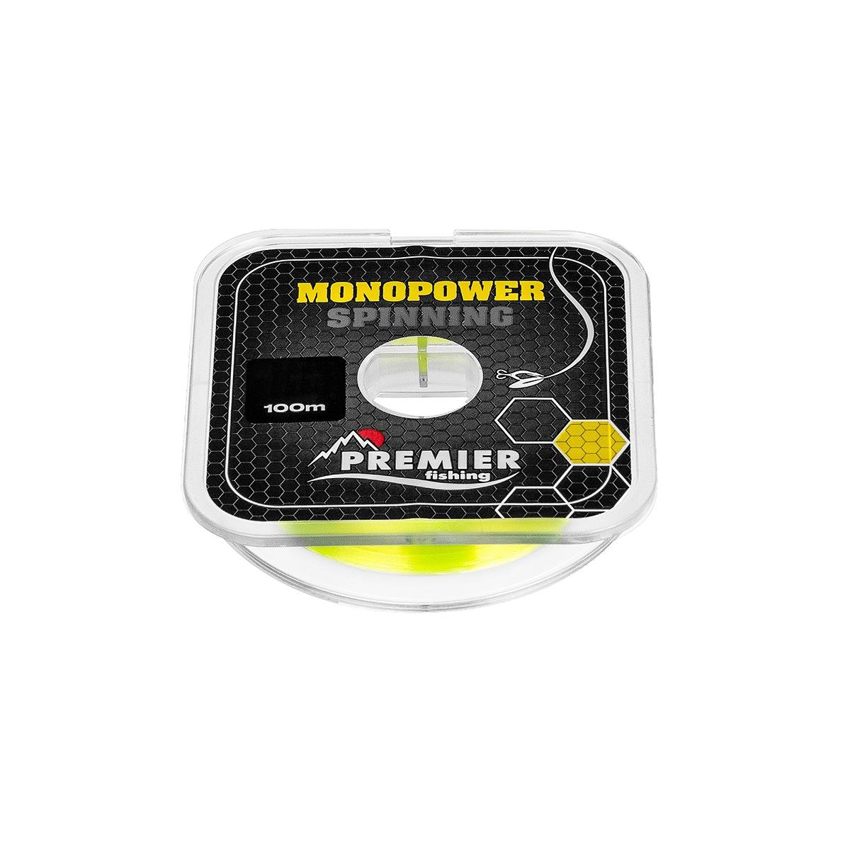 Леска MONOPOWER SPINNING 0,18mm/100m F.Yellow Nylon (PR-MS-Y-018-100) Premier Fishing
