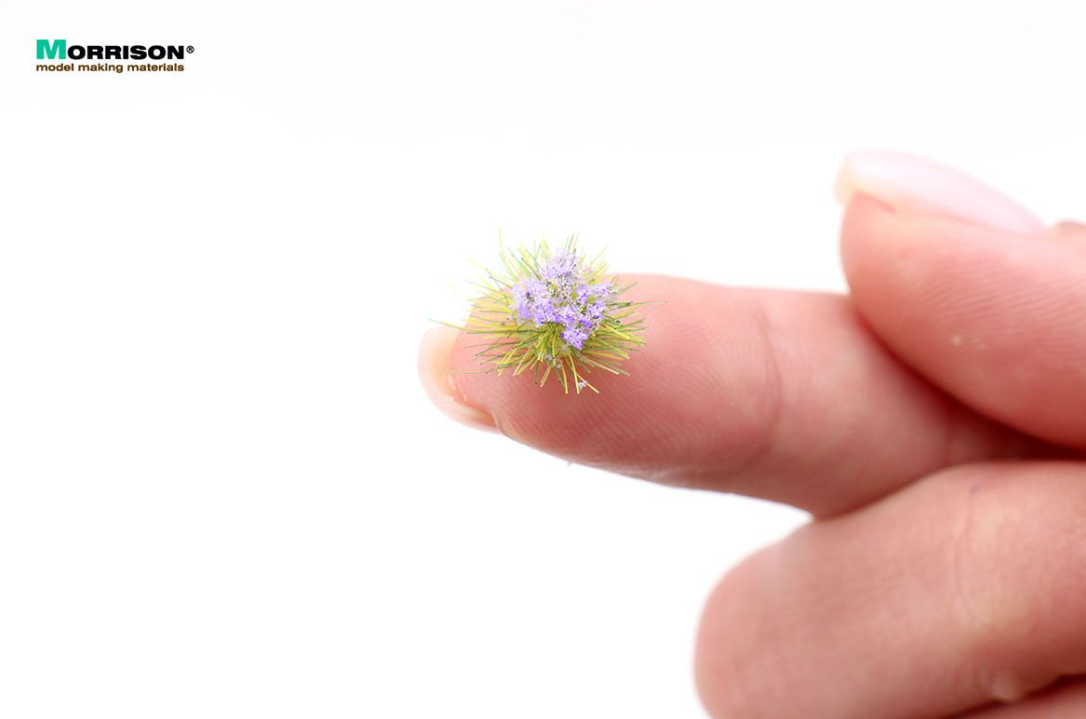 080tcv005 Сиреневые цветущие кочки для диорам. Набор 8 штук.