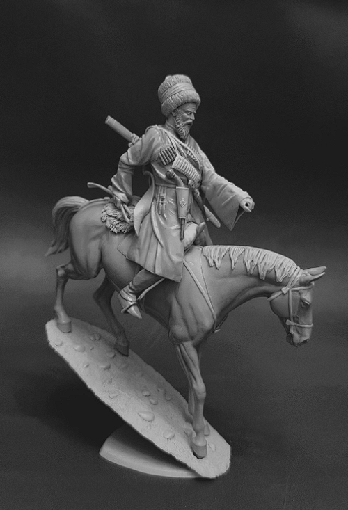 CHM-54359. Кавказский горец, 19 век (2 варианта левой руки). 54 мм. Материал - смола. Chronos Miniatures