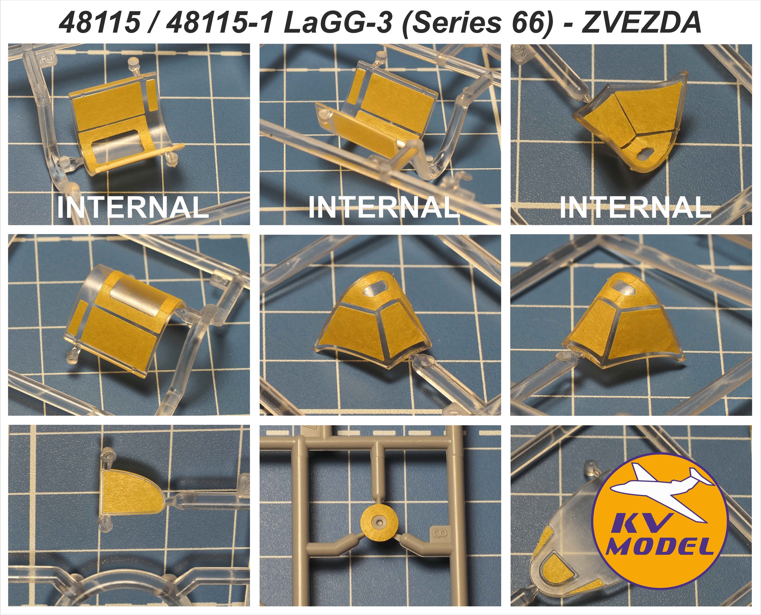 48115-1KV Окрасочная маска Советский истребитель ЛаГГ-3 (66 серии) (ZVEZDA #4833) - (двусторонние маски)