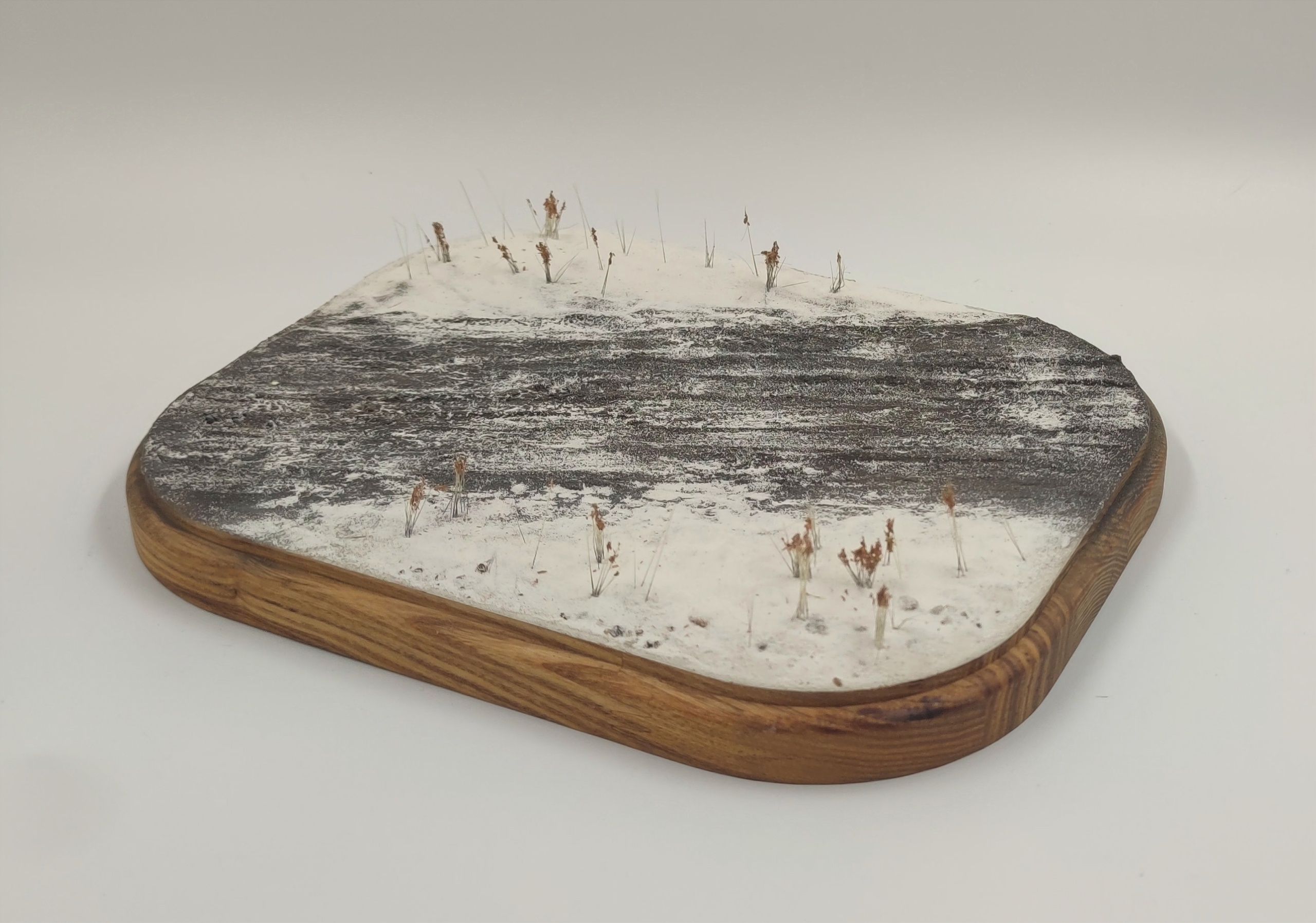 HE-48021 Подставка Зимняя полоса на деревянной основе Размер 24.5х19.5см