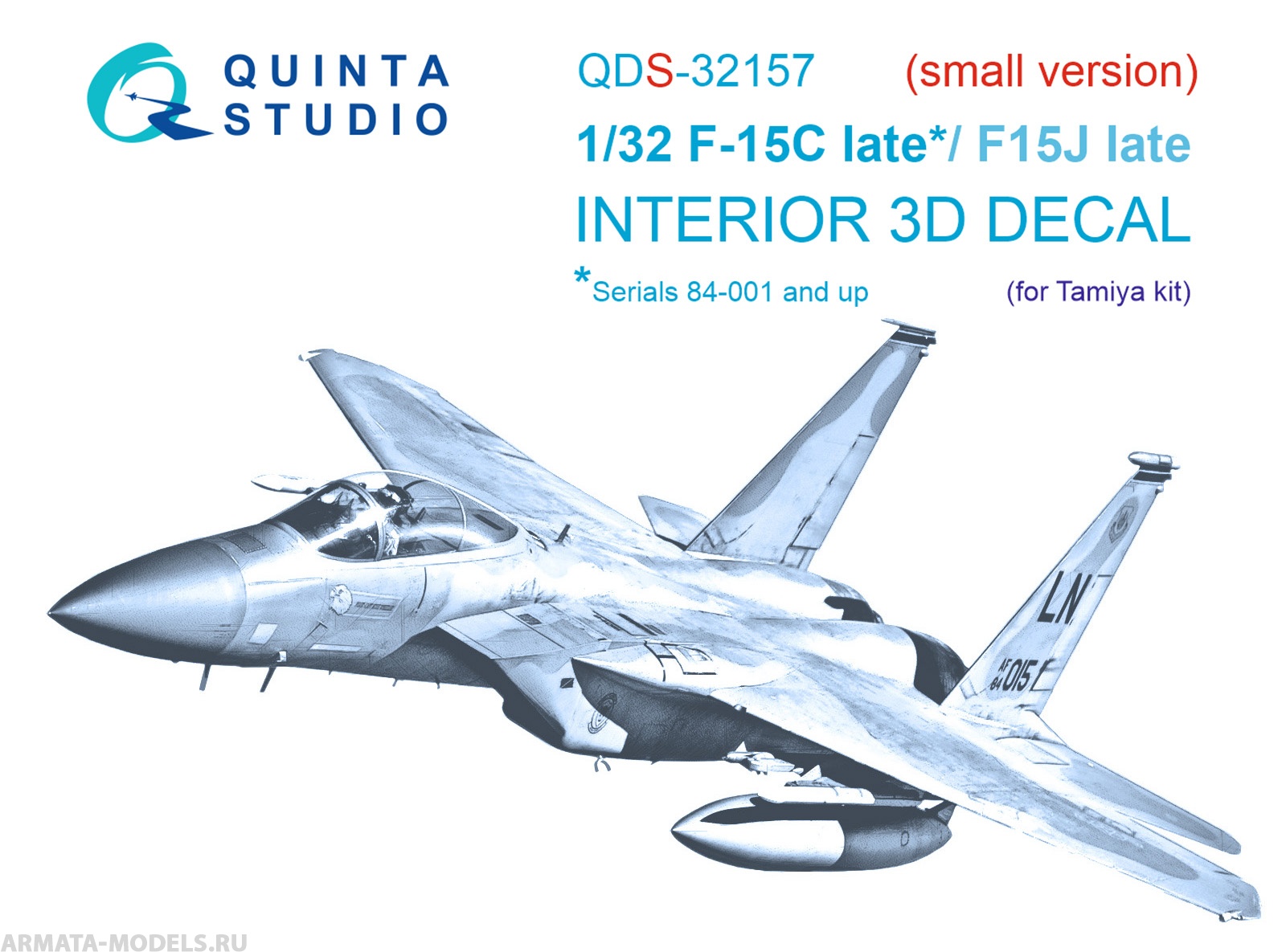 QDS-32157 3D Декаль интерьера кабины F-15C Late/F-15J late (Tamiya) (Малая версия)