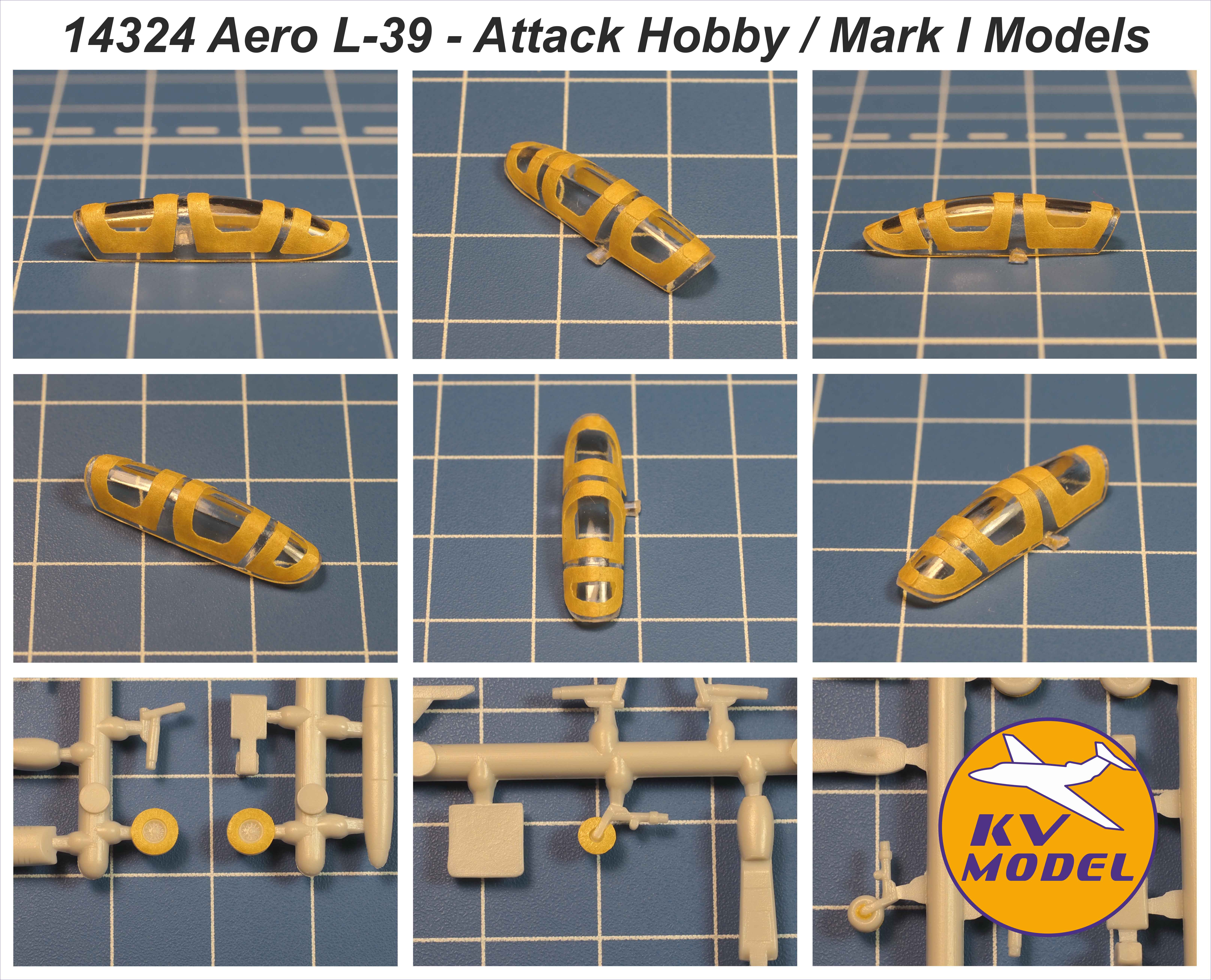 14324KV Окрасочная маска Aero L-39C/ZO/ZA/ART/V/MS, L-59, L-139 Albatros (Attack Hobby Kits #14406, #14409 / Mark I Models #MKM14406, #MKM14412, #MKM14414, #MKM14439, #MKM14441) + маски на диски и колеса