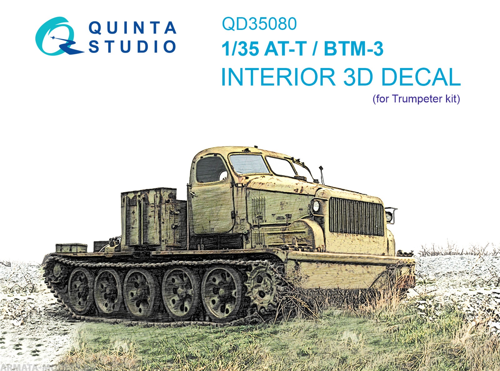 QD35080 3D Декаль интерьера кабины АТ-Т/БТМ-3 (Trumpeter) Quinta Studio