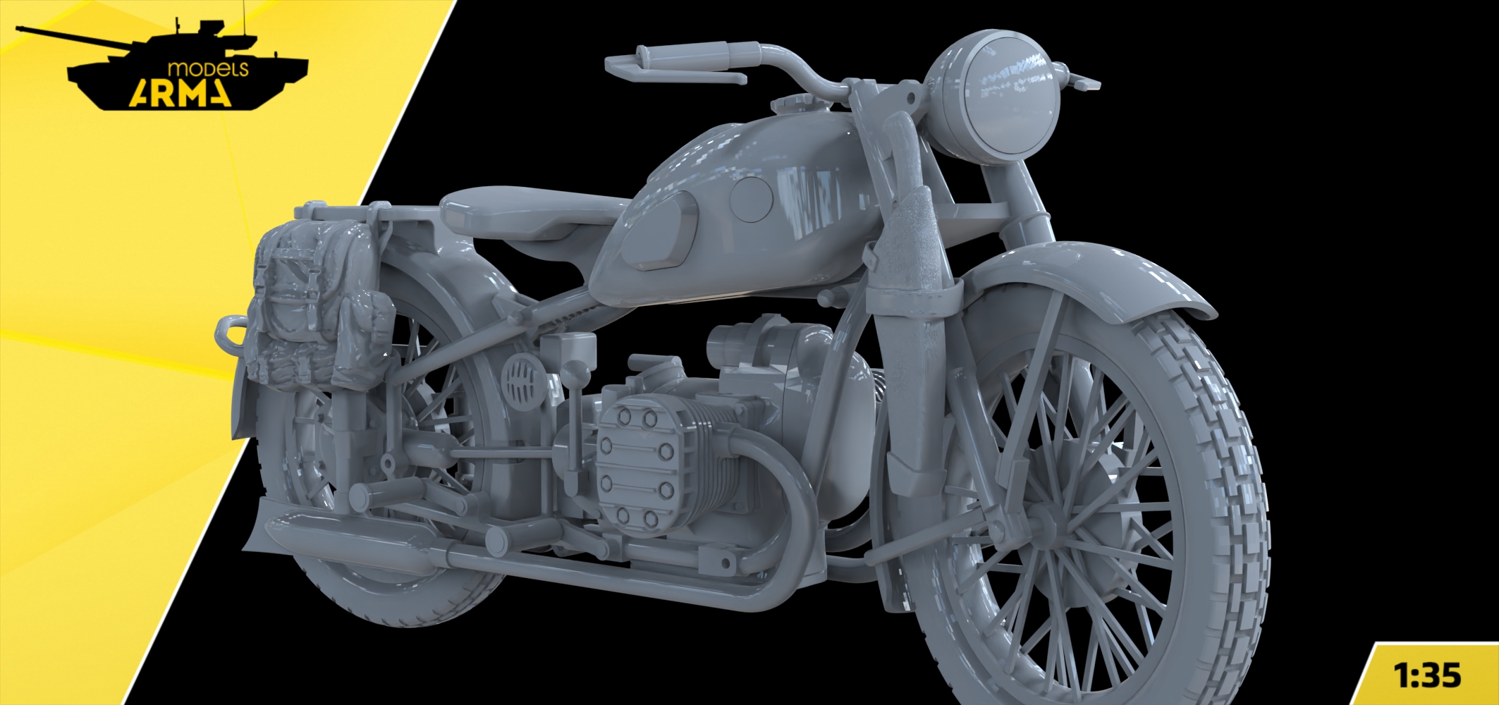 AM36048 Мотоцикл на корму КВ-2 «Багровый легион» (Не для свободной продажи) Arma Models