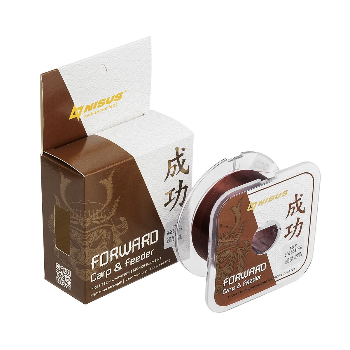 Леска FORWARD Carp & Feeder brown 0,203mm/100m Nylon (N-FСF-0203-100) Nisus( цена указана за упаковку, в количестве 10шт.)