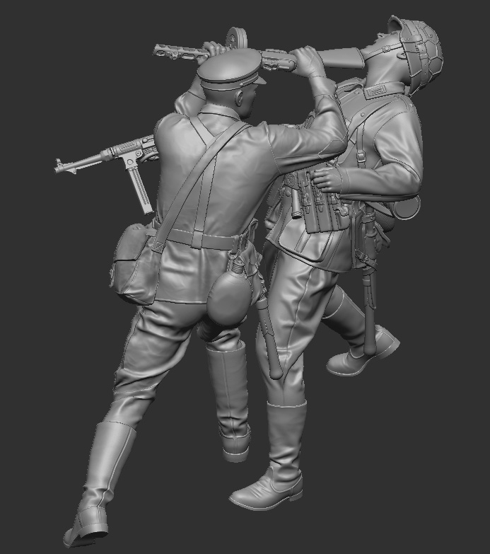 3016 Схватка автоматчика РККА с фельдфебелем пехоты Вермахта. Лето 1941-42г SOGA Miniatures