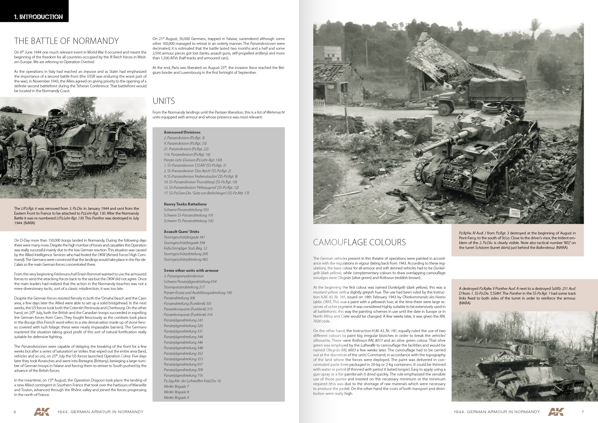 AK916  1944 - GERMAN ARMOUR IN NORMANDY EN