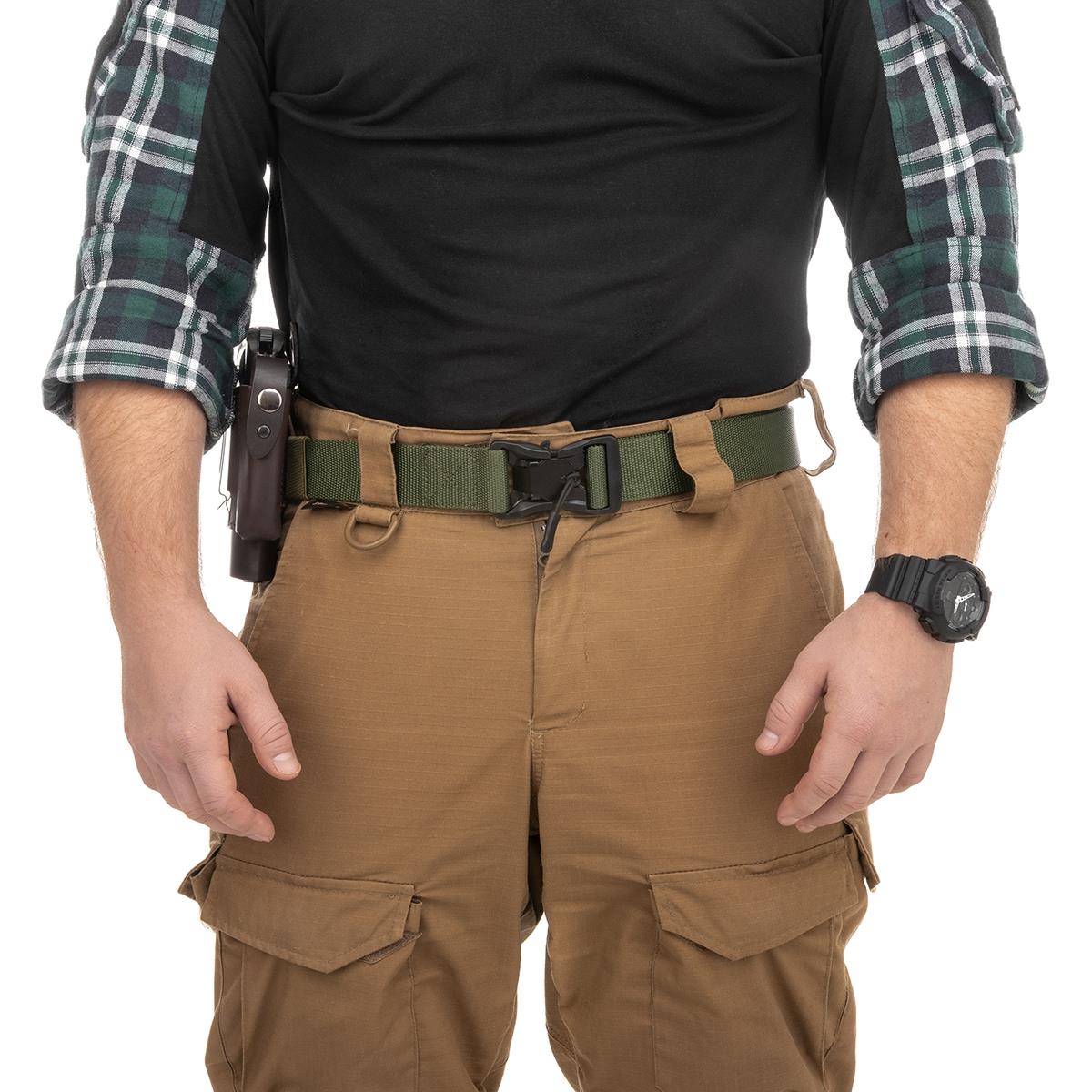 Кобура поясная к ПМ с запасной обоймой кожаная со скобой (HS-ПК-25/2) Helios