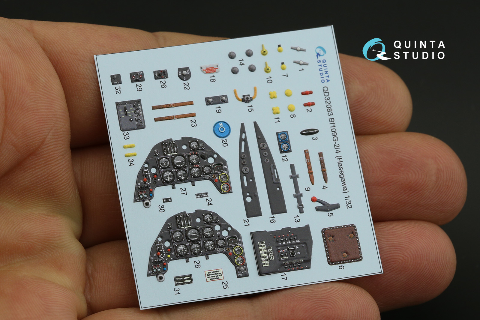 QD32083 3D Декаль интерьера кабины Bf 109G-2/G-4 (Hasegawa)