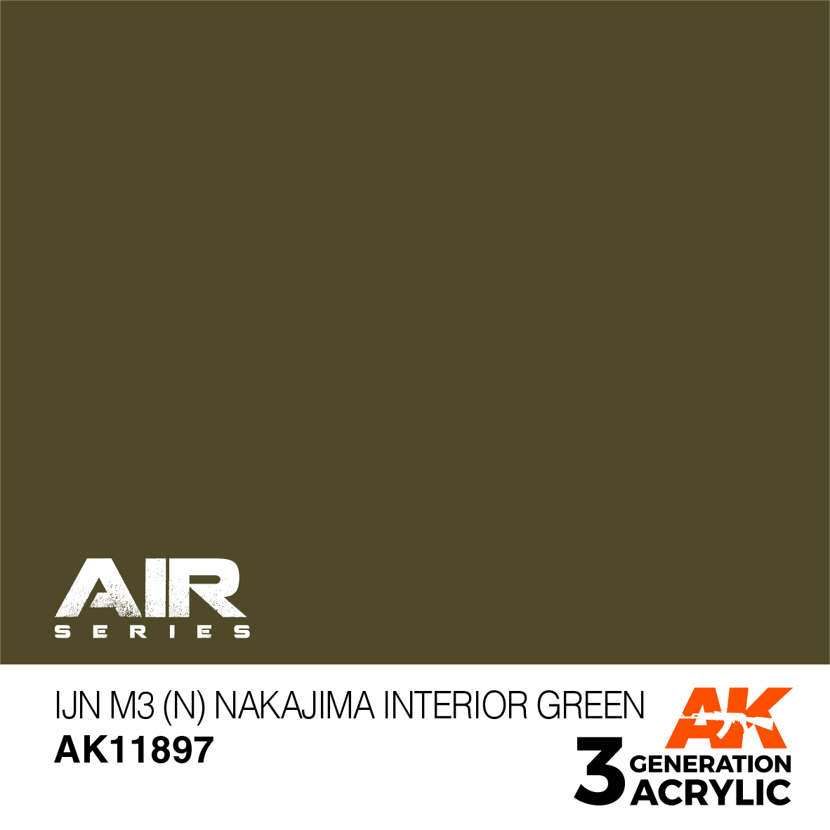 AK11897 Краска акриловая 3Gen IJN M3 (N) Nakajima Interior Green