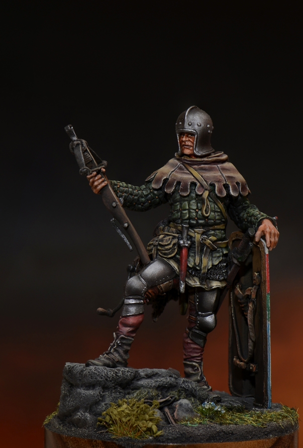 CHM-54115. Европейский арбалетчик, 1440-55 гг. 54 мм. Материал - смола. Chronos Miniatures CHM-54115. Европейский арбалетчик, 1440-55 гг. 54 мм. Материал - смола. Chronos Miniatures