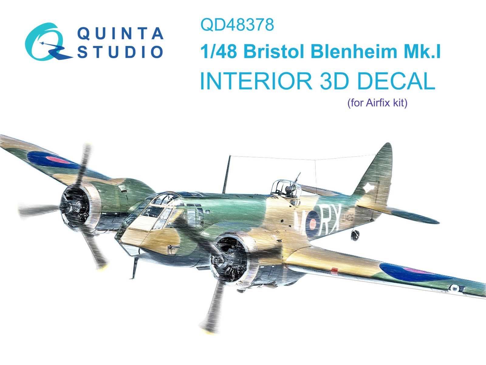 QD48378 3D Декаль интерьера кабины Bristol Blenheim Mk.I (Airfix)