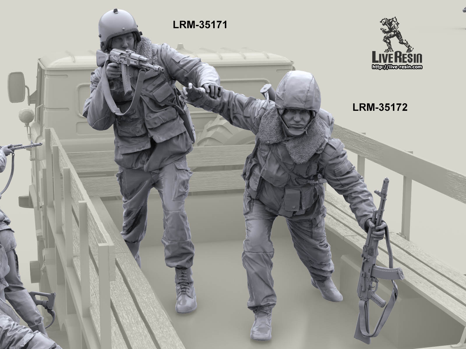 LRM35172 Военнослужащий ВВ, раненный, укрывается от огня Live Resin