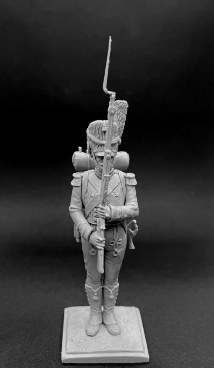 CHM-54263. Карабинер элитной роты батальона гвардейских егерей, Вестфалия 1808-13 гг. 54 мм. Материал - смола. Chronos Miniatures