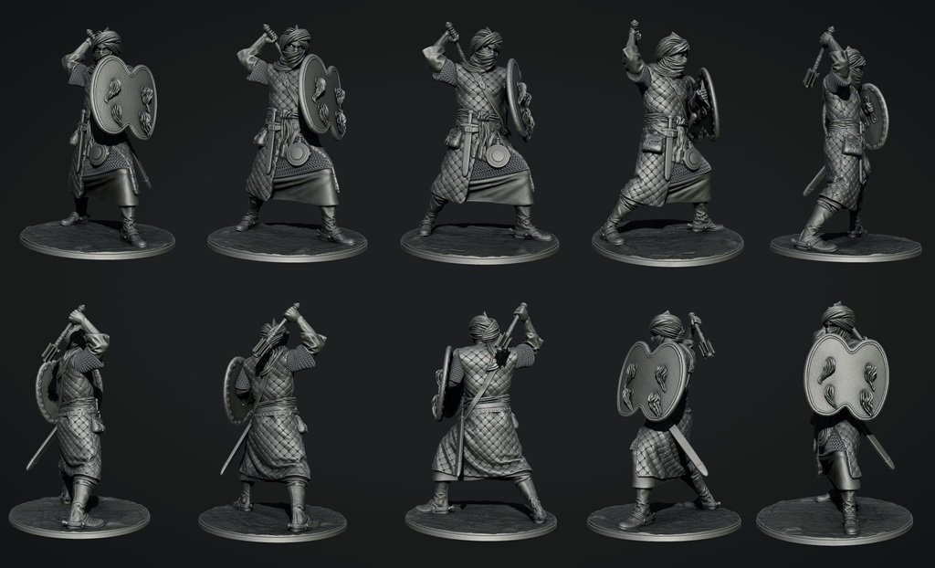 CHM-54135(M). Бербер-телохранитель (династия Альмохадов), XII-XIII века. 54 мм. Материал - белый металл. Chronos Miniatures CHM-54135(M). Бербер-телохранитель (династия Альмохадов), XII-XIII века. 54 мм. Материал - белый металл. Chronos Miniatures