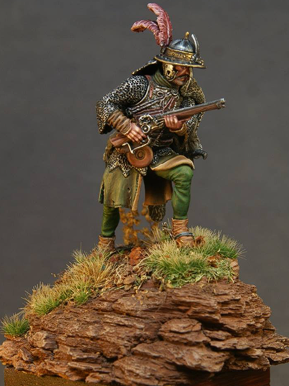 CHM-54075. Польский почтовый гусарской хоругви, 17 век. 54 мм. Материал - смола. Chronos Miniatures