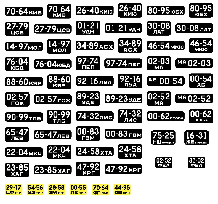 AM35945 3D декали Автомобильные номера Гражданские СССР