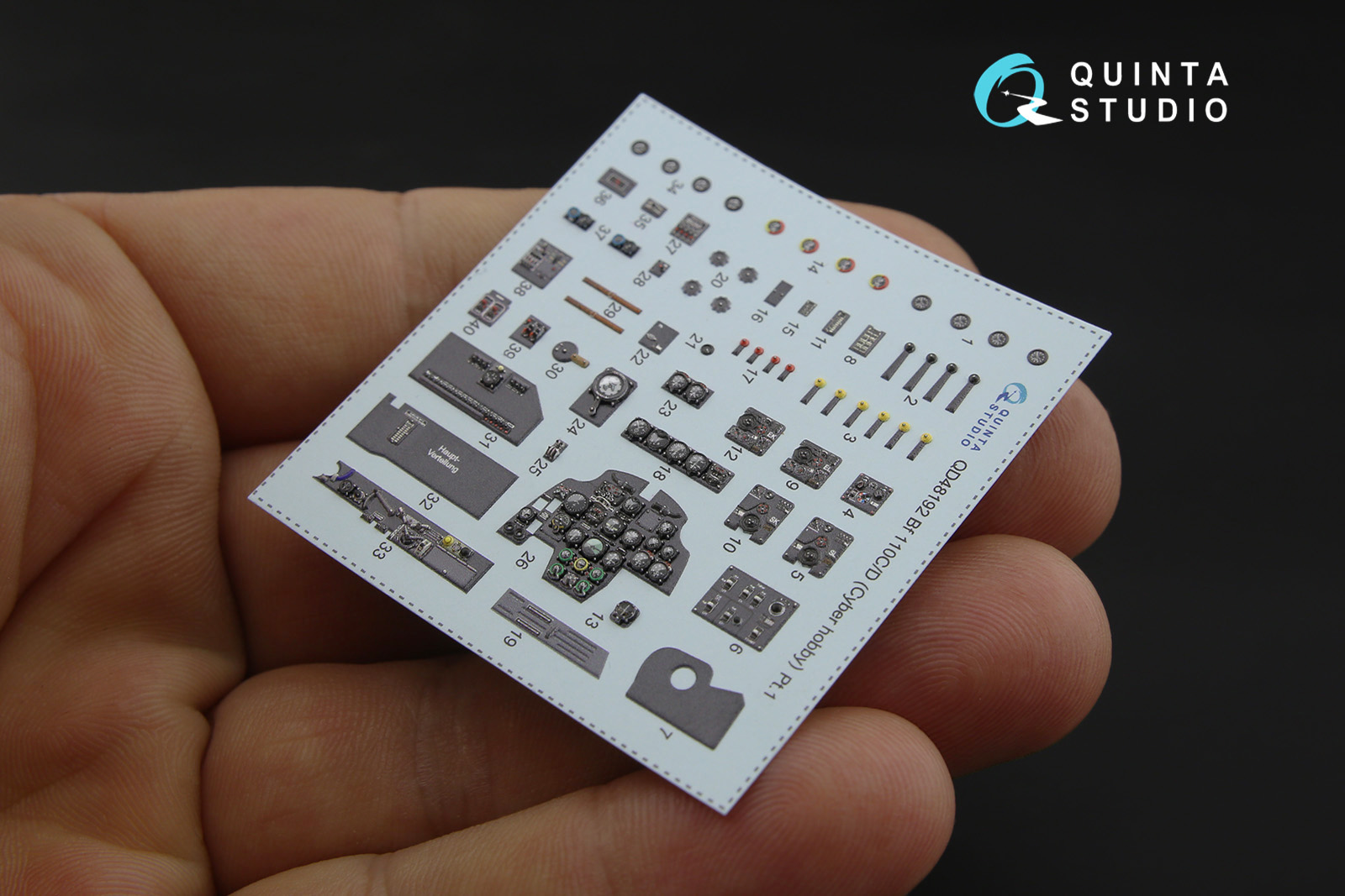 QD48192 3D Декаль интерьера кабины Bf 110C/D (для модели Cyber-hobby)